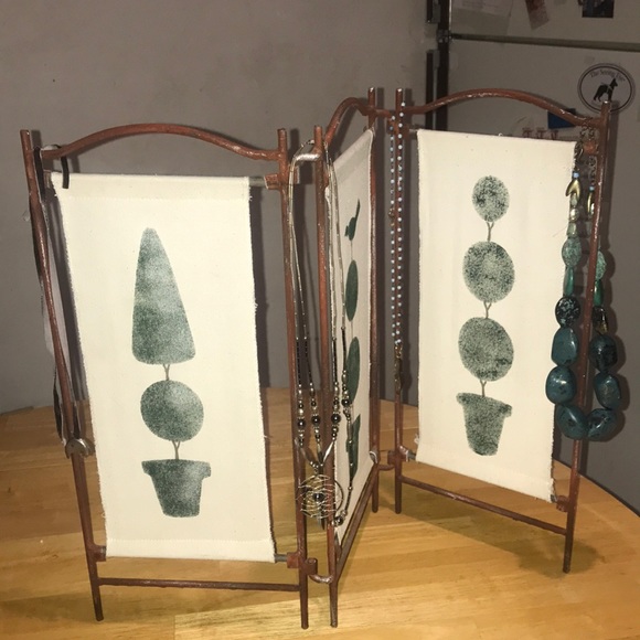 Large Vintage Desktop Divider Iron/Burlap - Picture 14 of 15